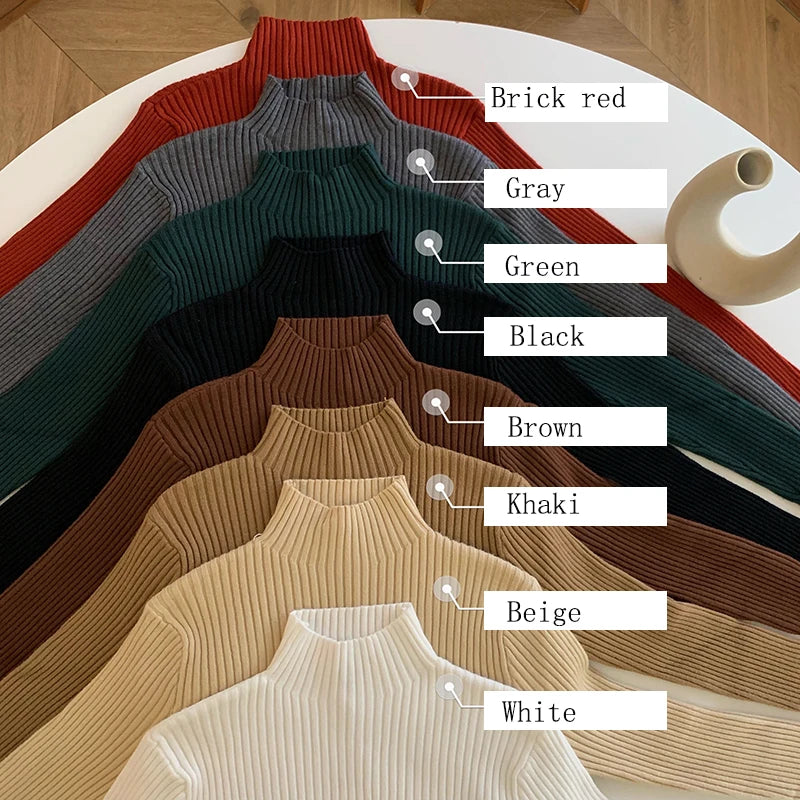 Eleganter Gestrickter Rollkragen Pullover