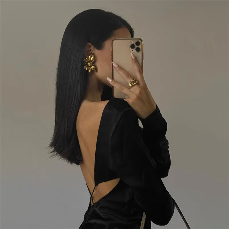 Elegante Damen Minikleid Rückenfrei