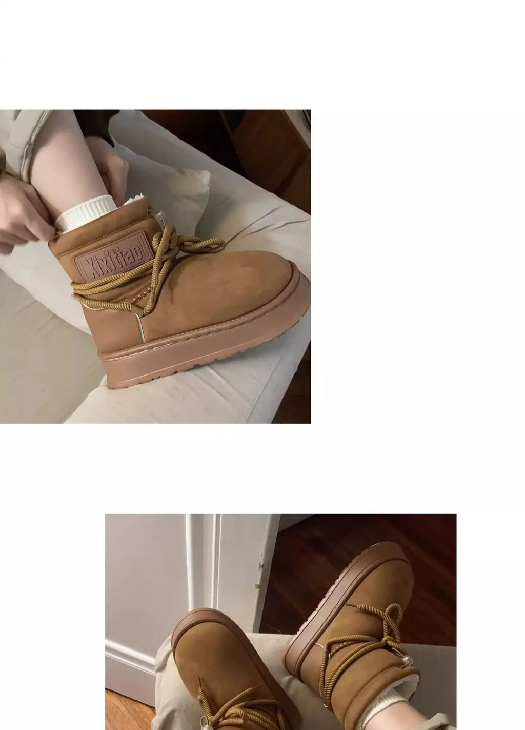 Damen Plüsch Stiefeletten