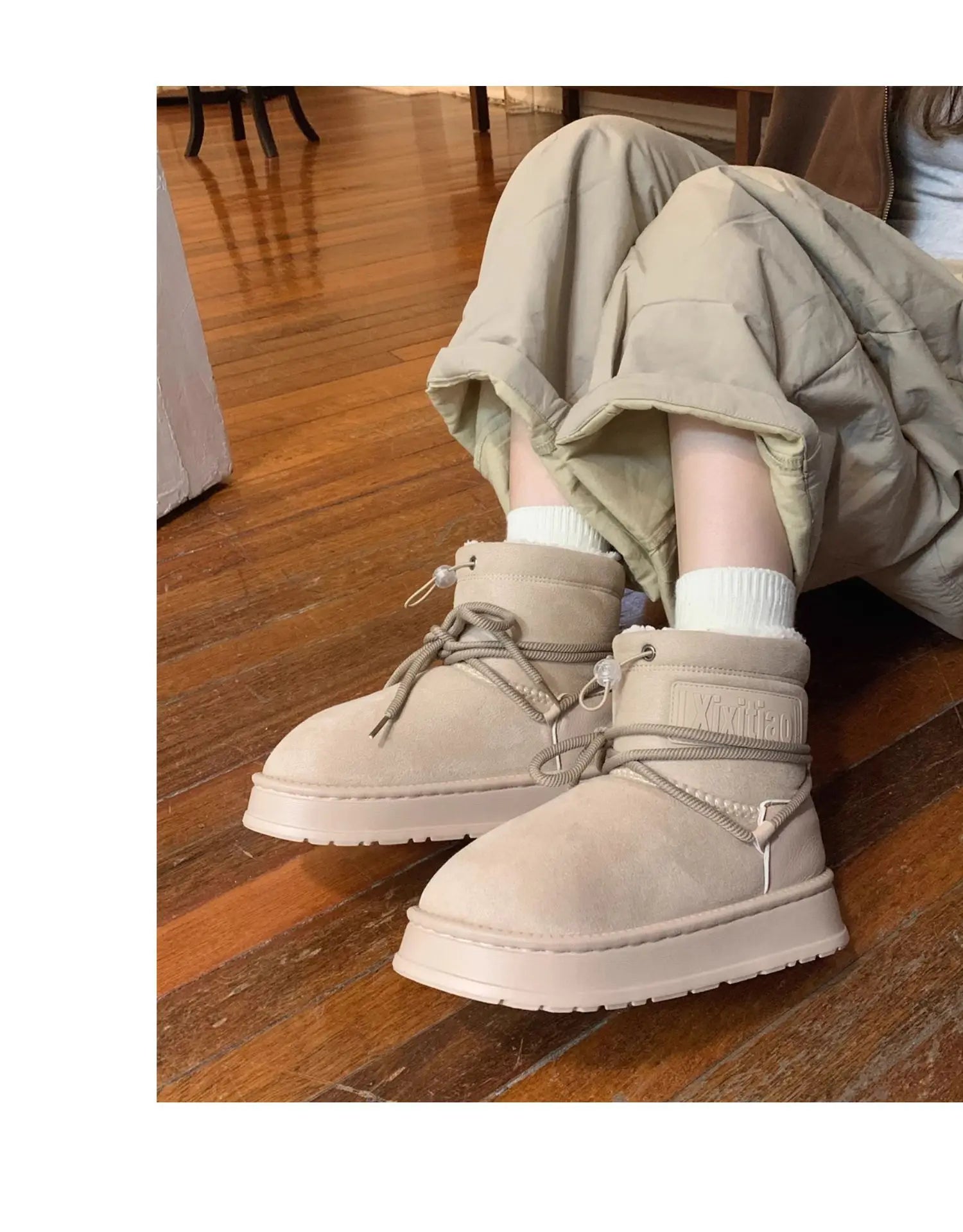 Damen Plüsch Stiefeletten