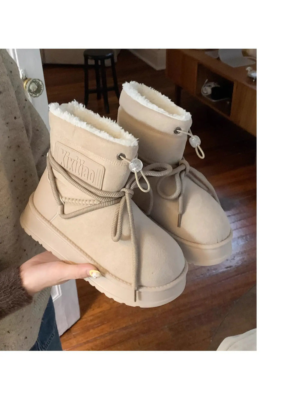 Damen Plüsch Stiefeletten