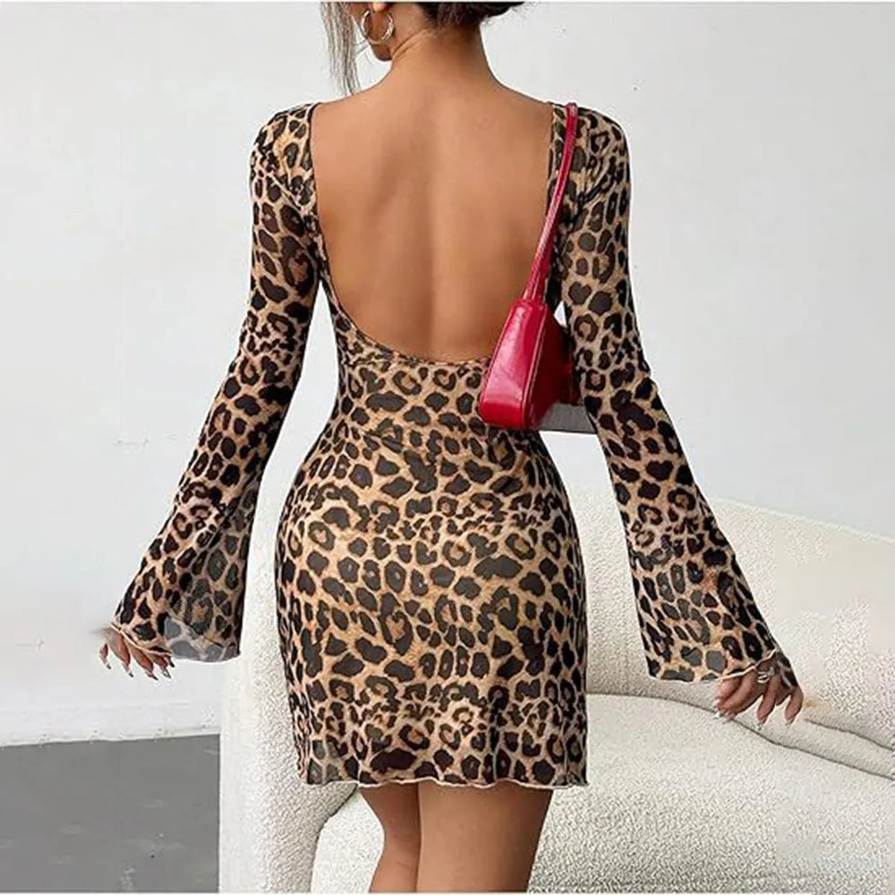 Damen Minikleid im  Leopardenmuster