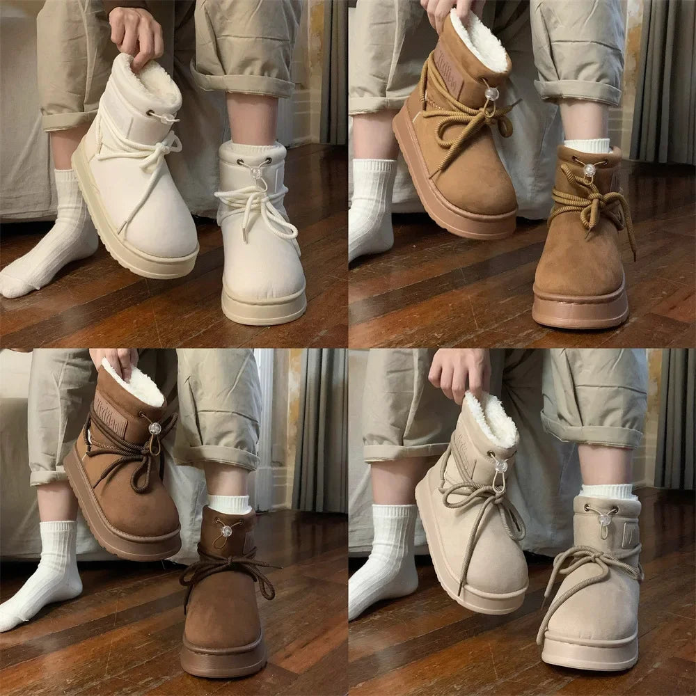 Damen Plüsch Stiefeletten