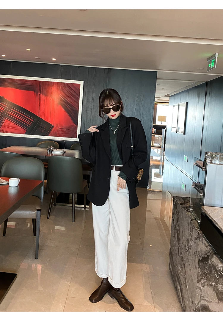 Eleganter Gestrickter Rollkragen Pullover