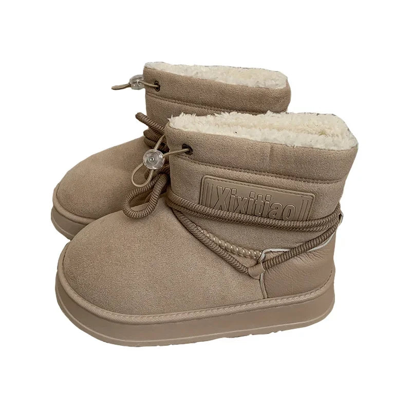 Damen Plüsch Stiefeletten