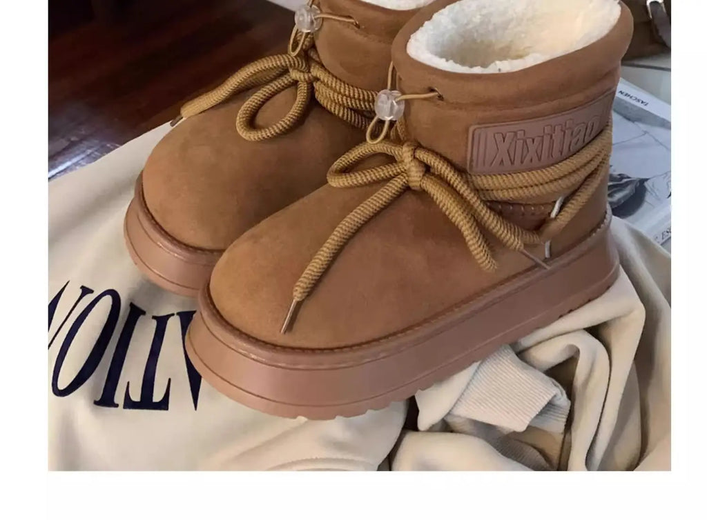 Damen Plüsch Stiefeletten