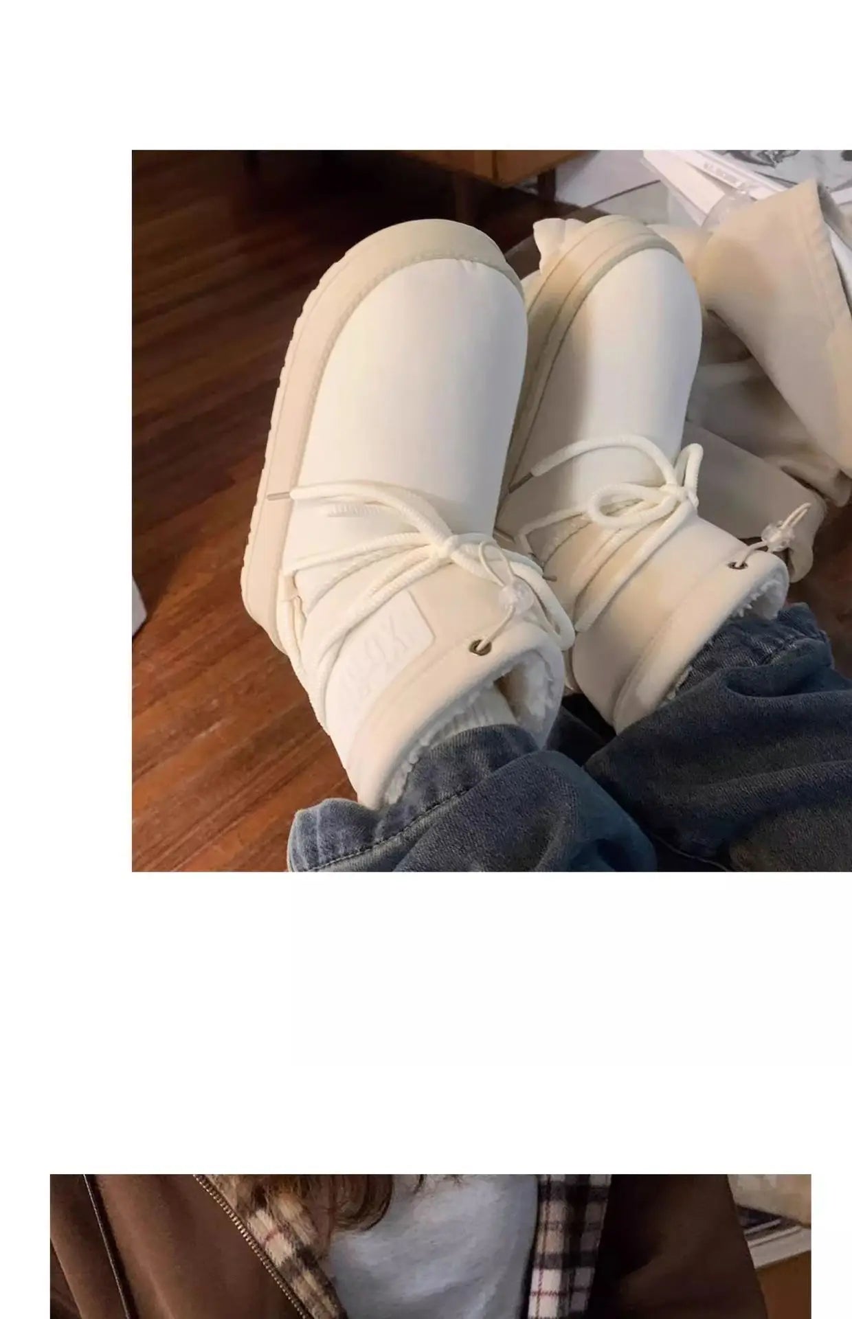 Damen Plüsch Stiefeletten