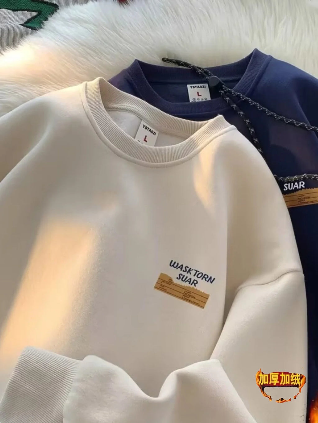 Herren Retro American Pullover mit Schriftzug