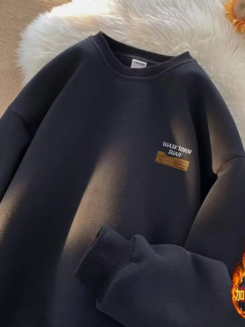 Herren Retro American Pullover mit Schriftzug