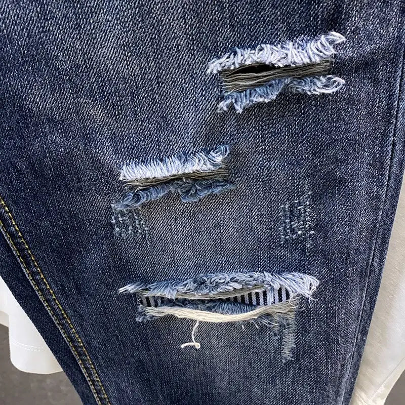 Herren Zerrissene Low Rise Jeans