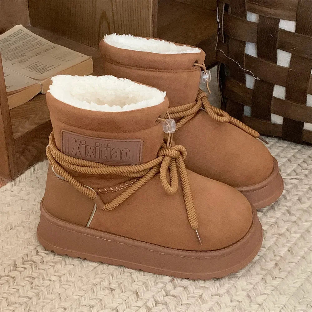 Damen Plüsch Stiefeletten