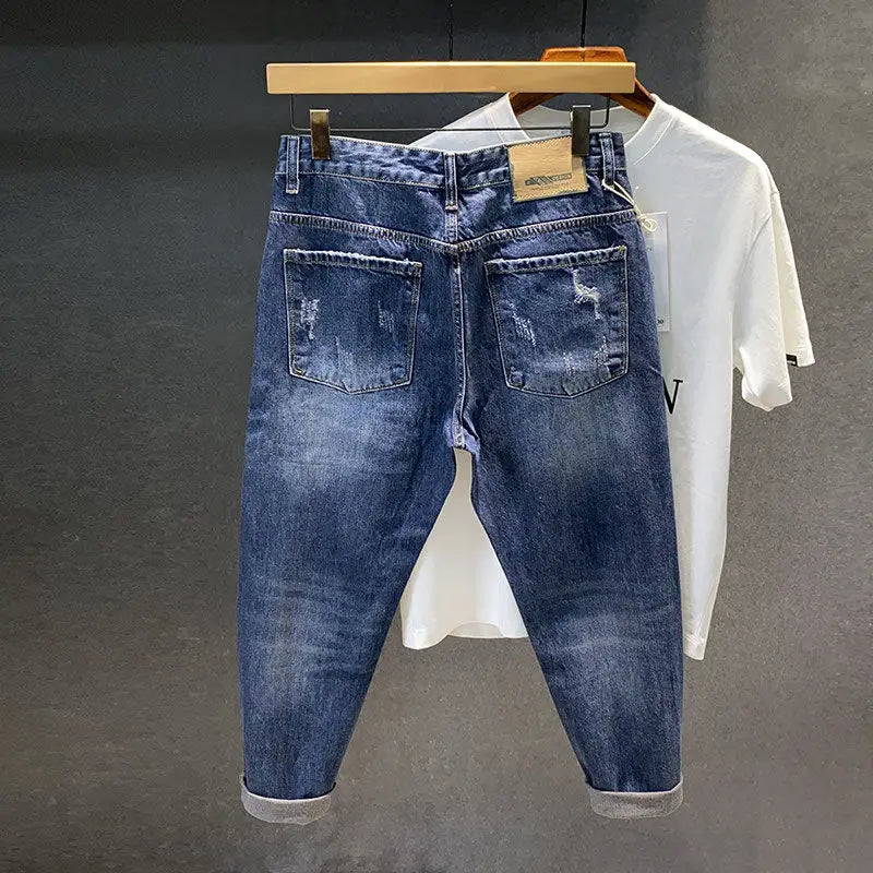 Herren Zerrissene Low Rise Jeans