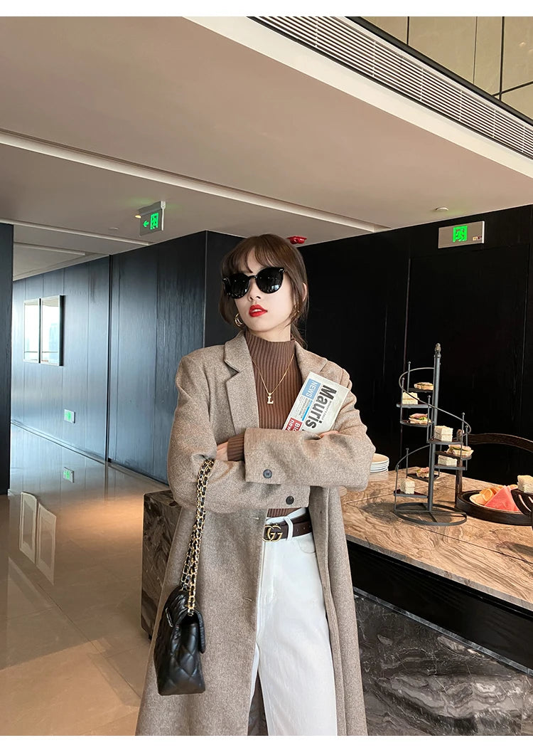 Eleganter Gestrickter Rollkragen Pullover