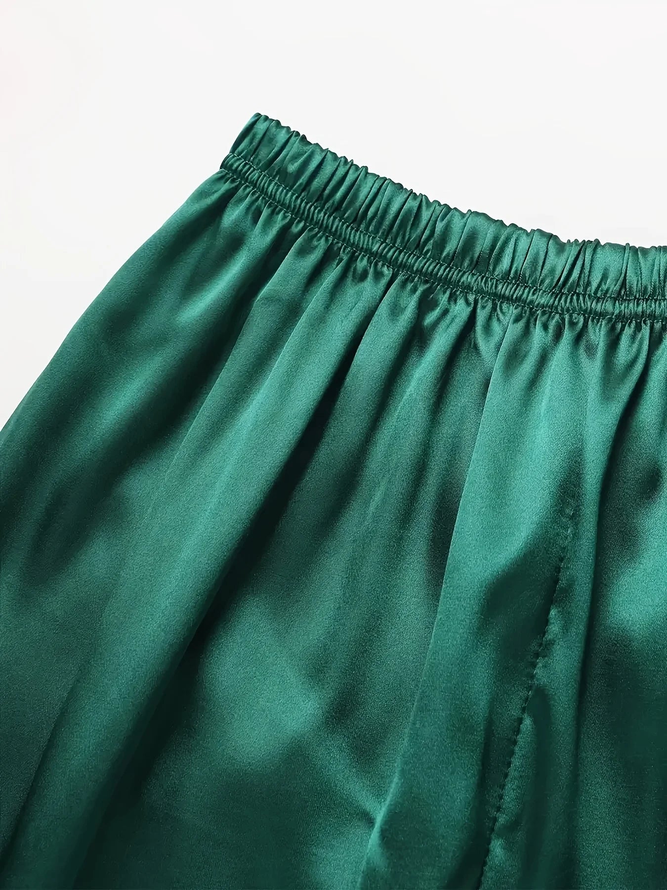 Damen Solides Pyjama-Set mit langen Ärmeln