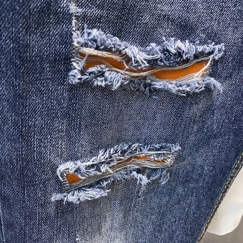 Herren Zerrissene Low Rise Jeans