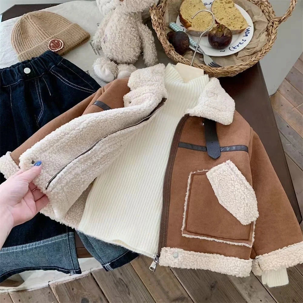 Jungen Fleece-Mantel Kurz